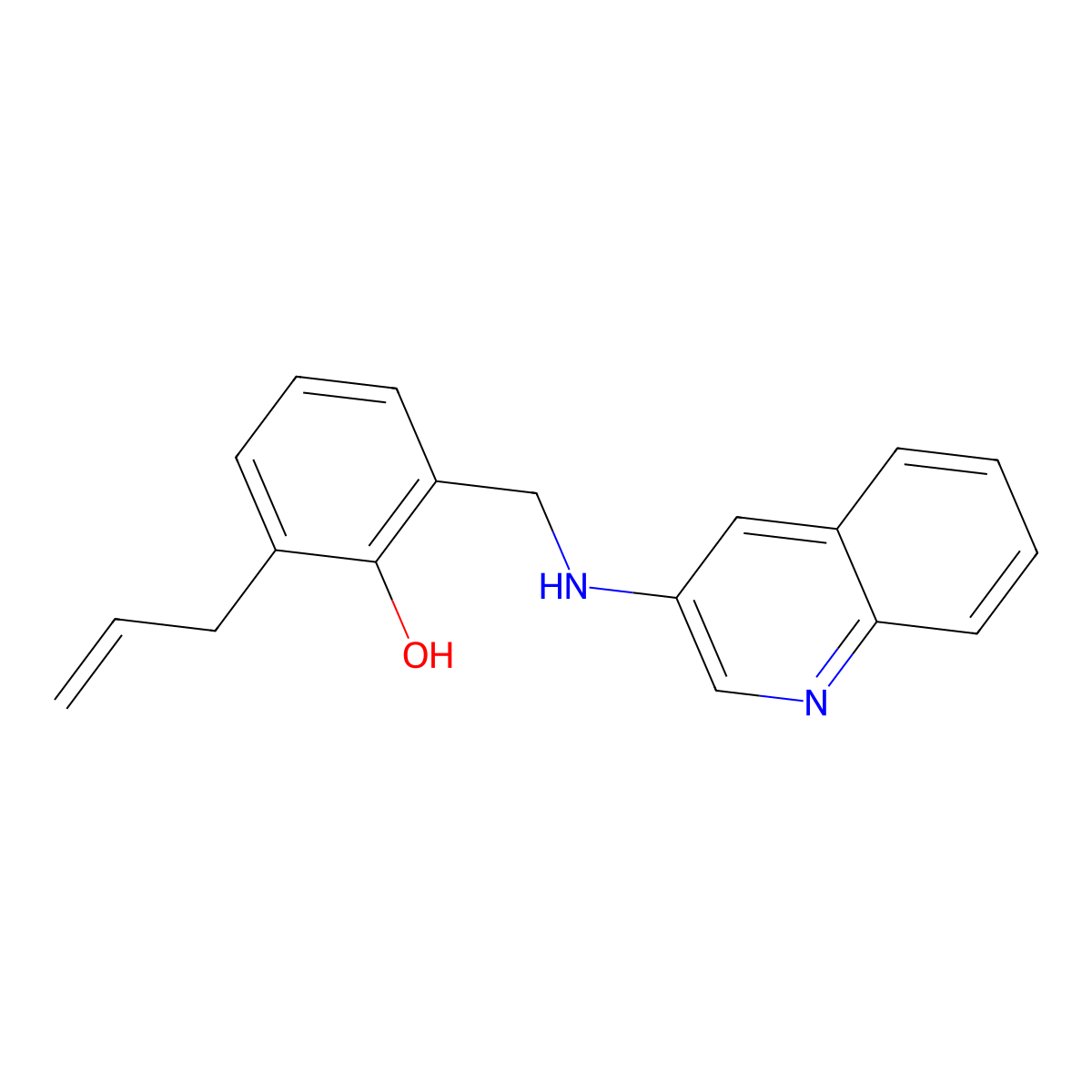 2-Allyl-6-(quinolin-3-ylaminomethyl)-phenol molecular structure, CAS 692271-17-3
