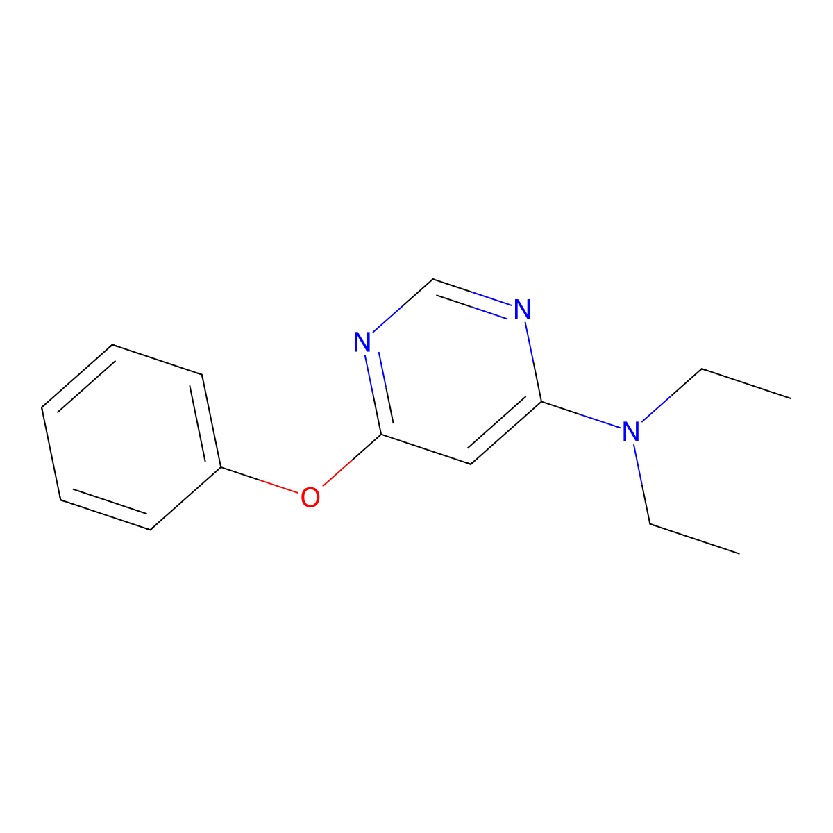 N,N-diethyl-6-phenoxypyrimidin-4-amine molecular structure, CAS 692271-30-0