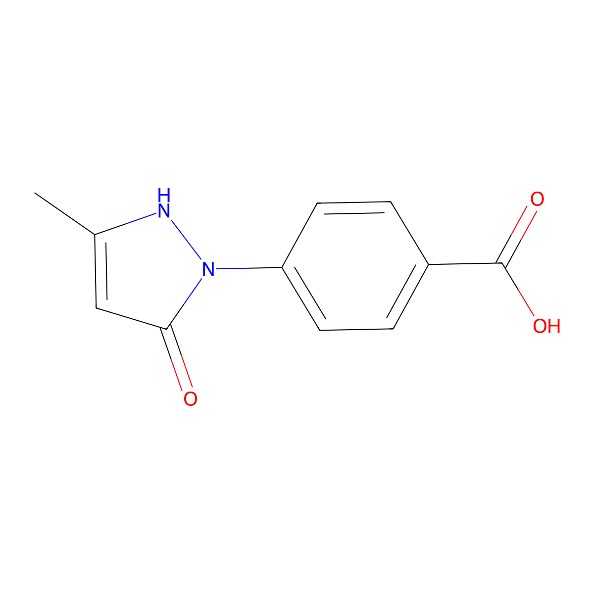 4-(3-methyl-5-oxo-2,5-dihydro-1H-pyrazol-1-yl)benzoic acid molecular structure, CAS 692271-32-2