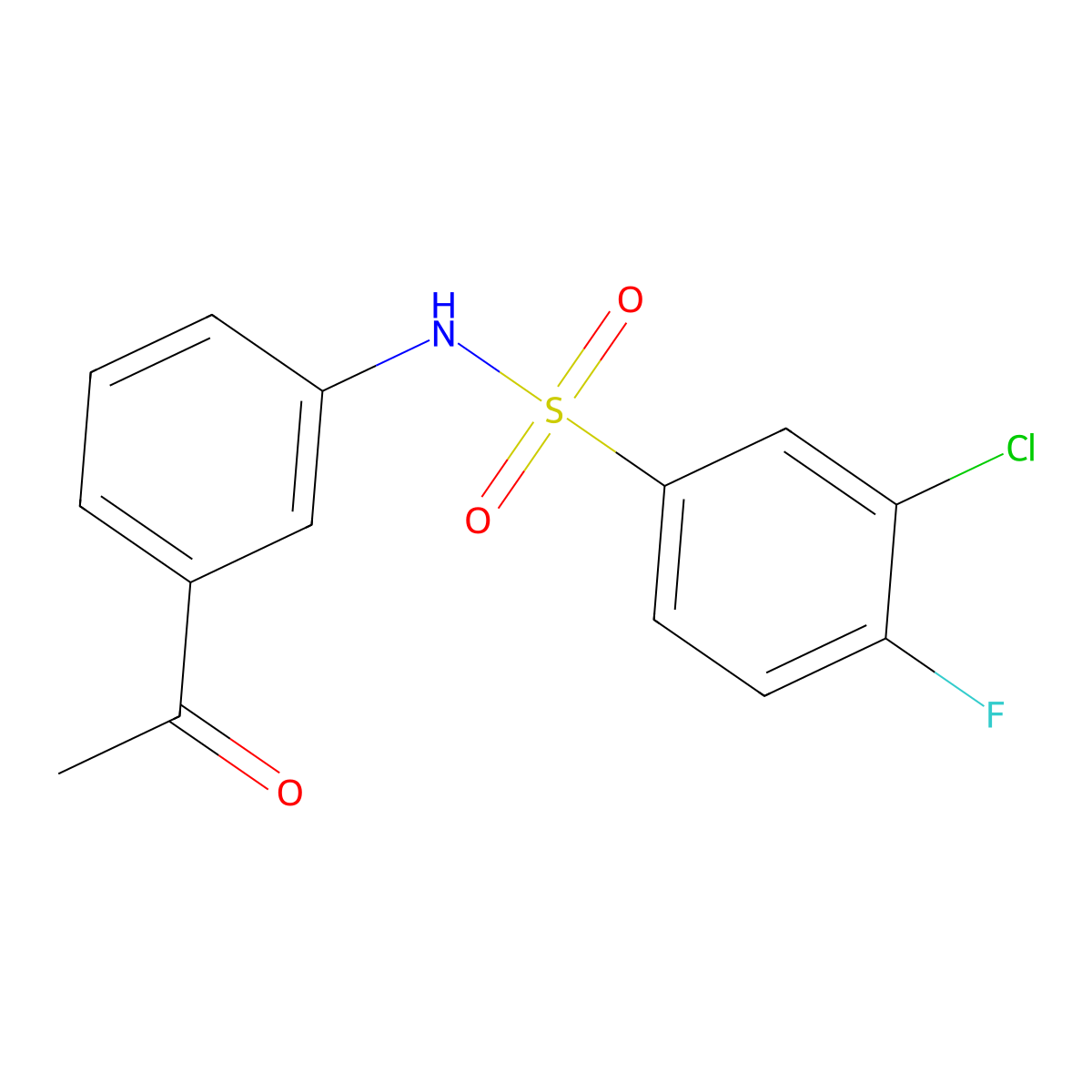 N-(3-acetylphenyl)-3-chloro-4-fluorobenzenesulfonamide molecular structure, CAS 692271-43-5