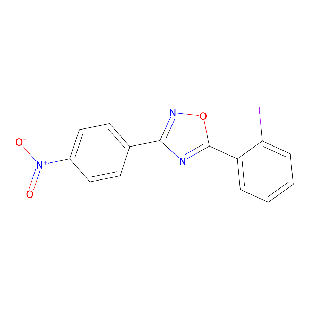 5-(2-Iodophenyl)-3-(4-nitrophenyl)-1,2,4-oxadiazole molecular structure, CAS 692271-64-0