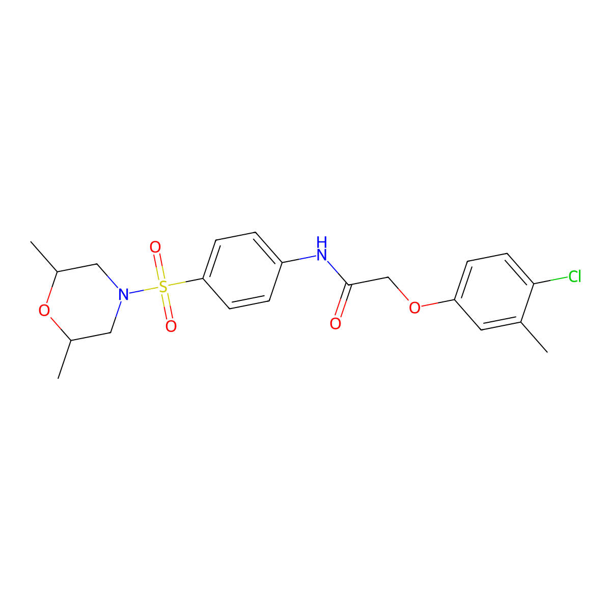 2-(4-chloro-3-methylphenoxy)-N-{4-[(2,6-dimethylmorpholin-4-yl)sulfonyl]phenyl}acetamide molecular structure, CAS 692271-68-4