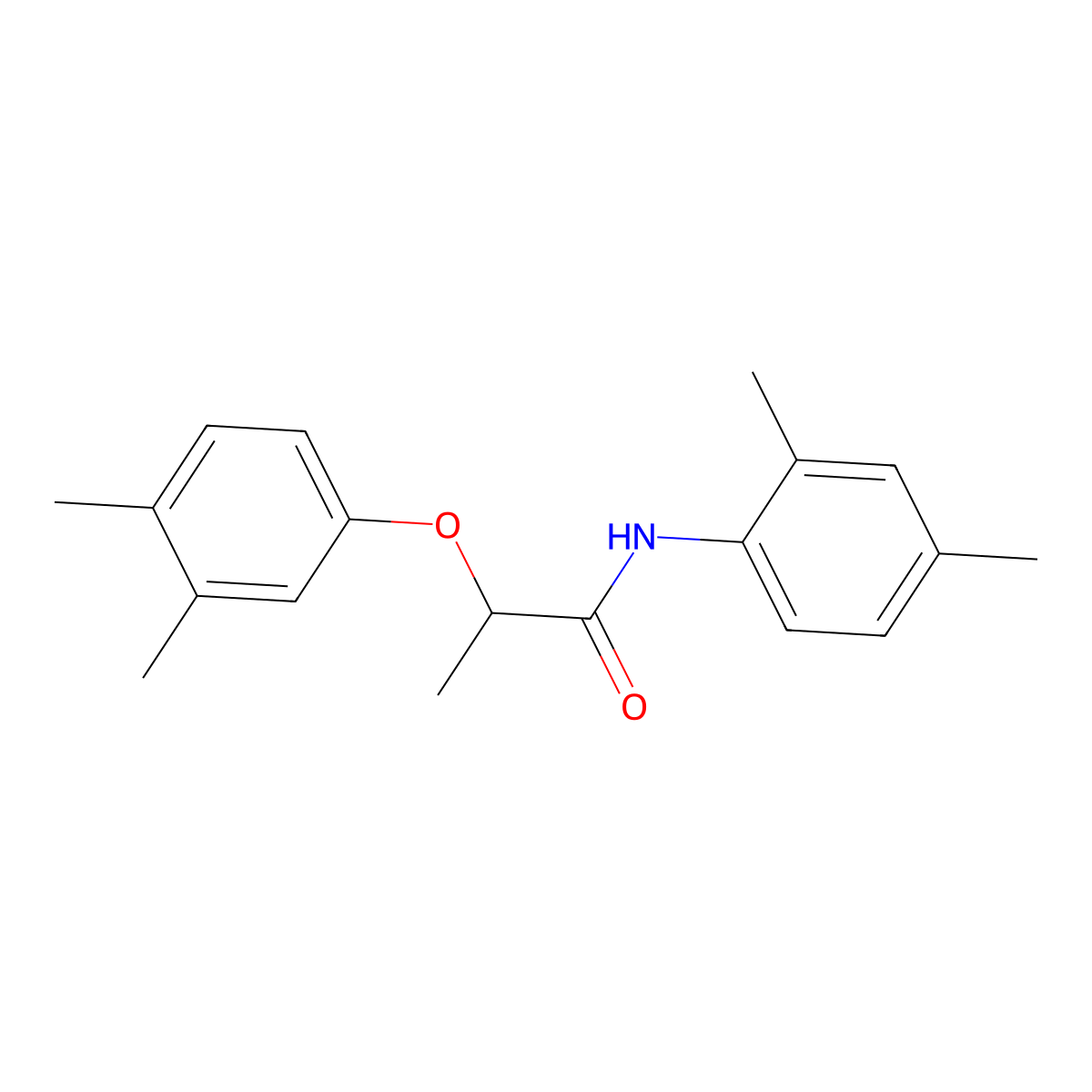 2-(3,4-dimethylphenoxy)-N-(2,4-dimethylphenyl)propanamide molecular structure, CAS 692271-69-5