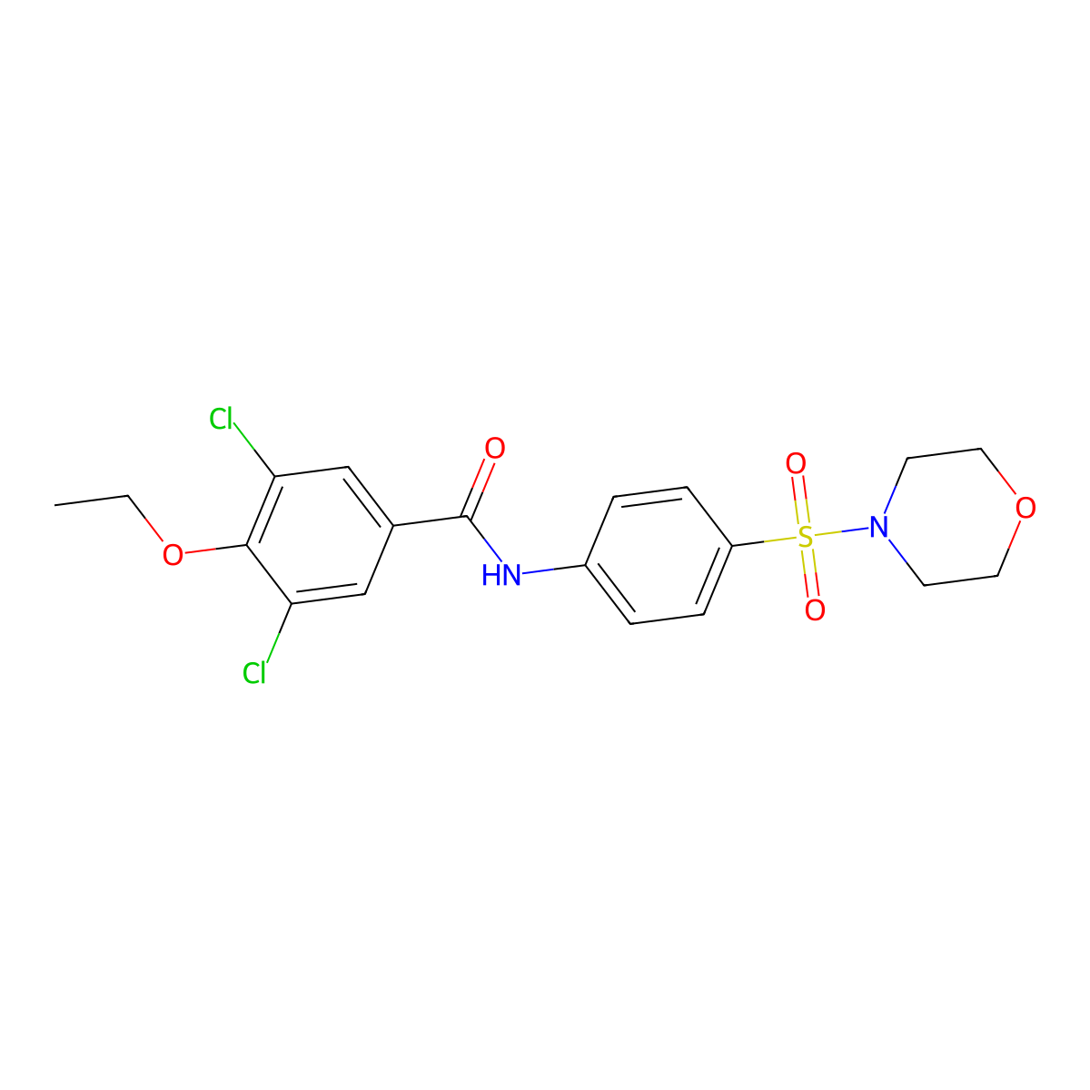 3,5-dichloro-4-ethoxy-N-(4-morpholin-4-ylsulfonylphenyl)benzamide molecular structure, CAS 692272-03-0
