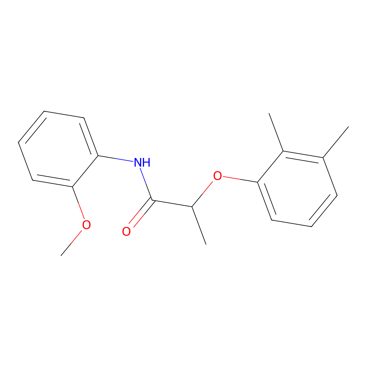 2-(2,3-dimethylphenoxy)-N-(2-methoxyphenyl)propanamide molecular structure, CAS 692272-12-1