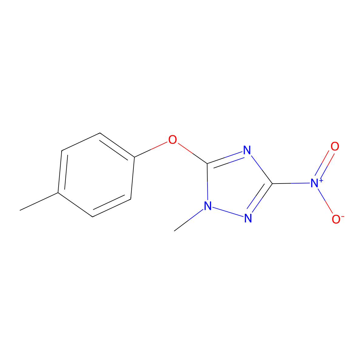 1-Methyl-5-(4-methylphenoxy)-3-nitro-1,2,4-triazole molecular structure, CAS 692272-30-3