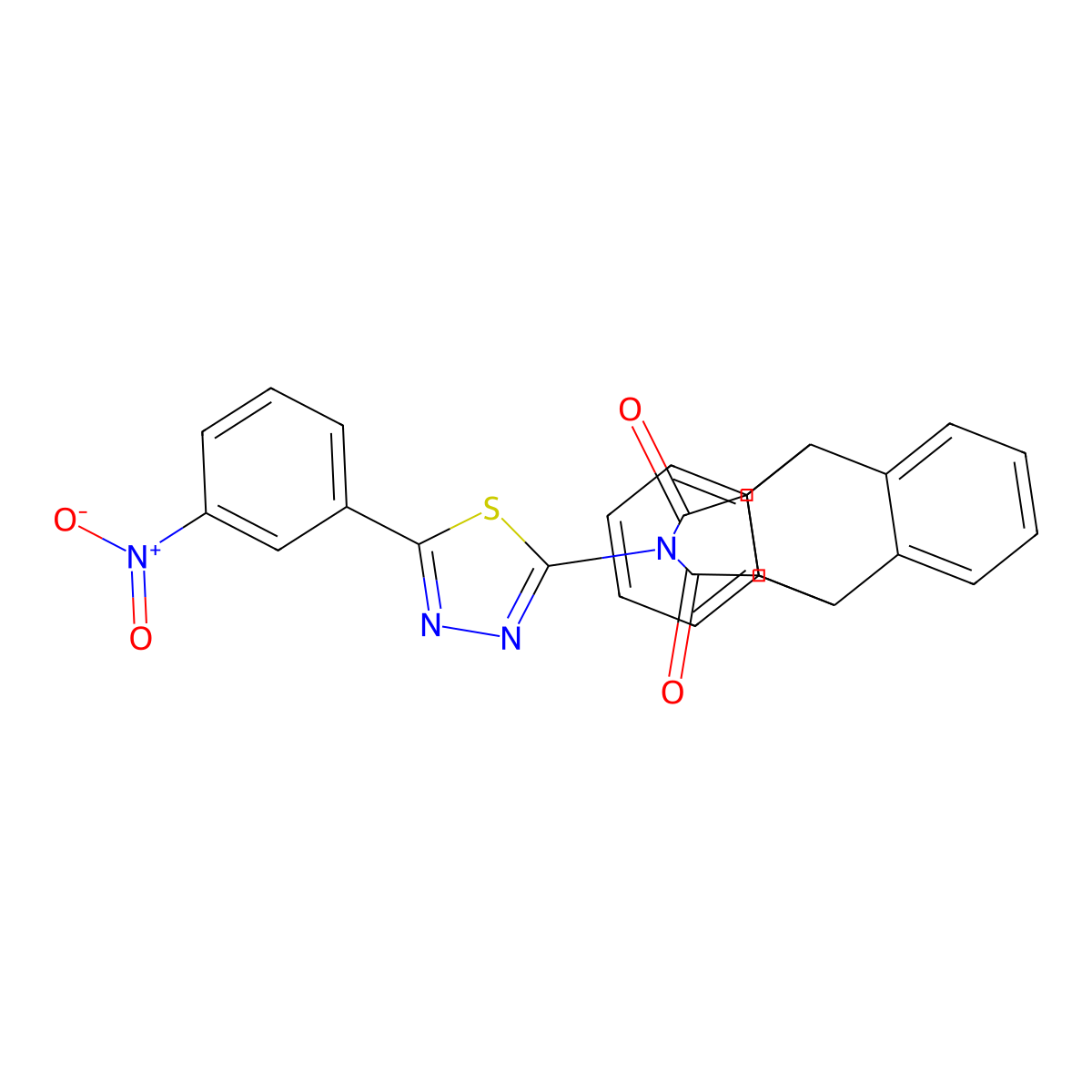 17-[5-(3-Nitrophenyl)-1,3,4-thiadiazol-2-yl]-17-azapentacyclo[6.6.5.02,7.09,14.015,19]nonadeca-2,4,6,9,11,13-hexaene-16,18-dione molecular structure, CAS 692272-46-1