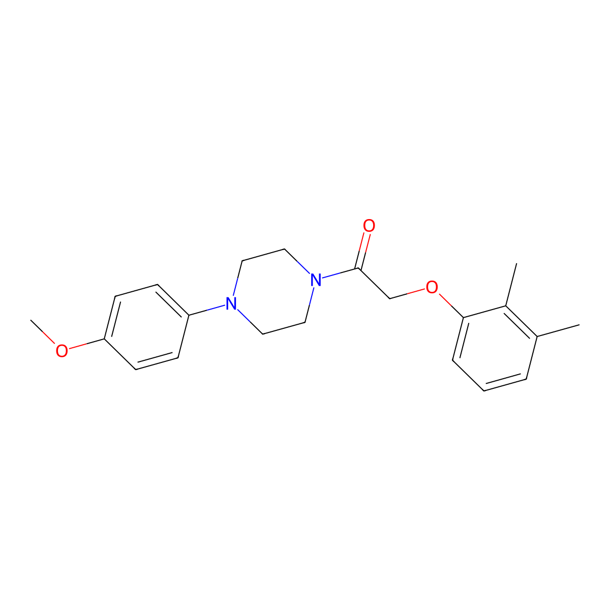 2-(2,3-Dimethylphenoxy)-1-[4-(4-methoxyphenyl)piperazin-1-yl]ethanone molecular structure, CAS 692273-10-2