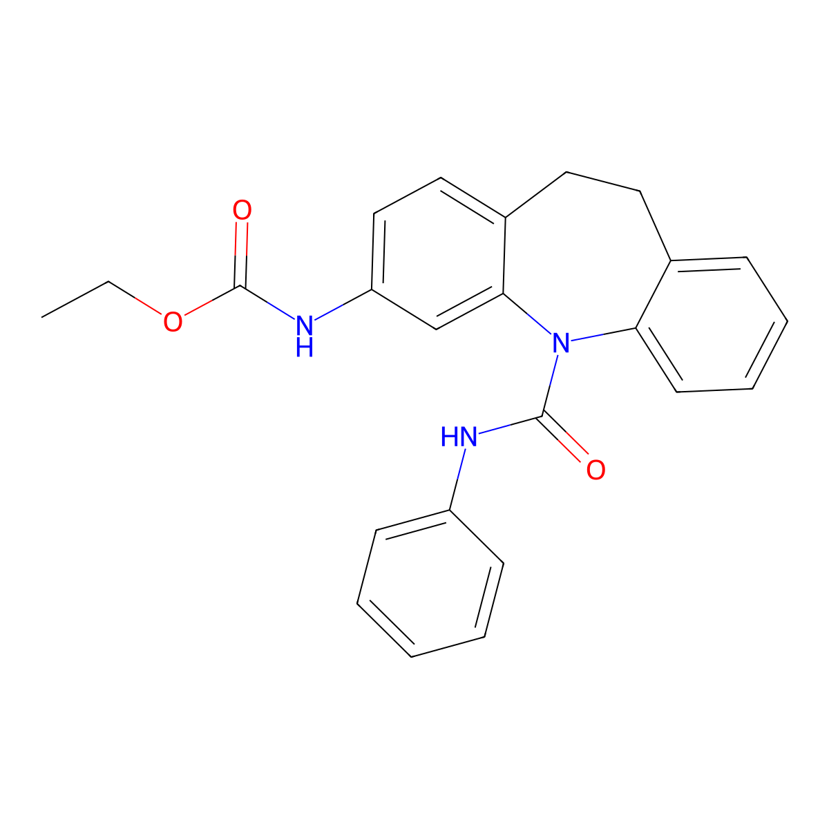ethyl (5-(phenylcarbamoyl)-10,11-dihydro-5H-dibenzo[b,f]azepin-3-yl)carbamate molecular structure, CAS 692273-11-3