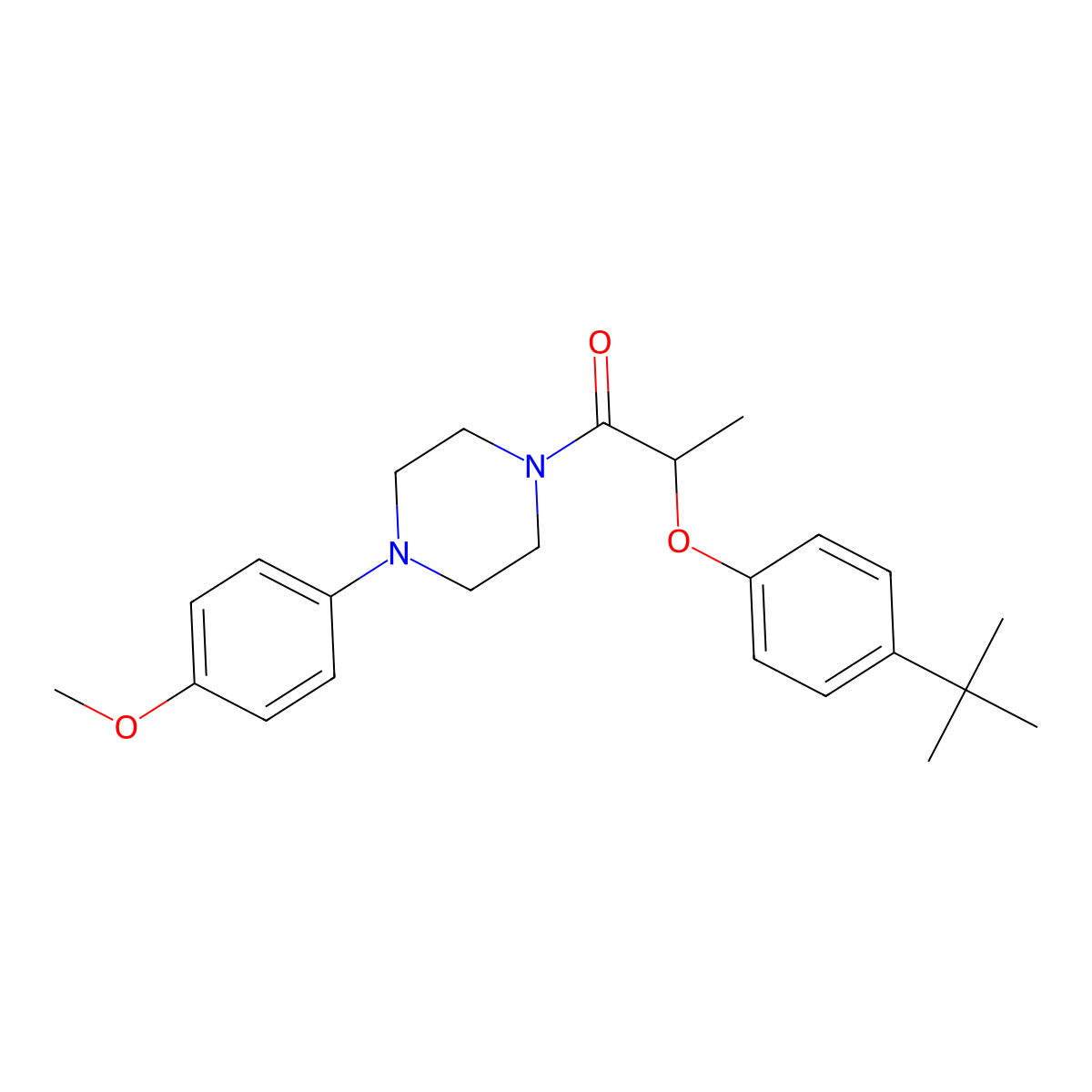 2-(4-Tert-butylphenoxy)-1-[4-(4-methoxyphenyl)piperazin-1-yl]propan-1-one molecular structure, CAS 692273-58-8