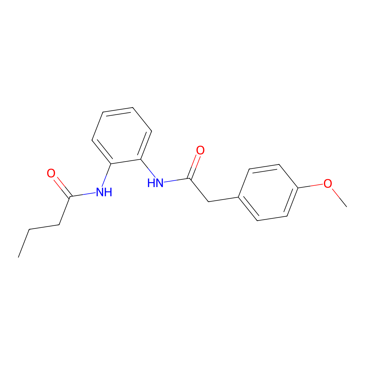 N-(2-{[(4-methoxyphenyl)acetyl]amino}phenyl)butanamide molecular structure, CAS 692273-72-6