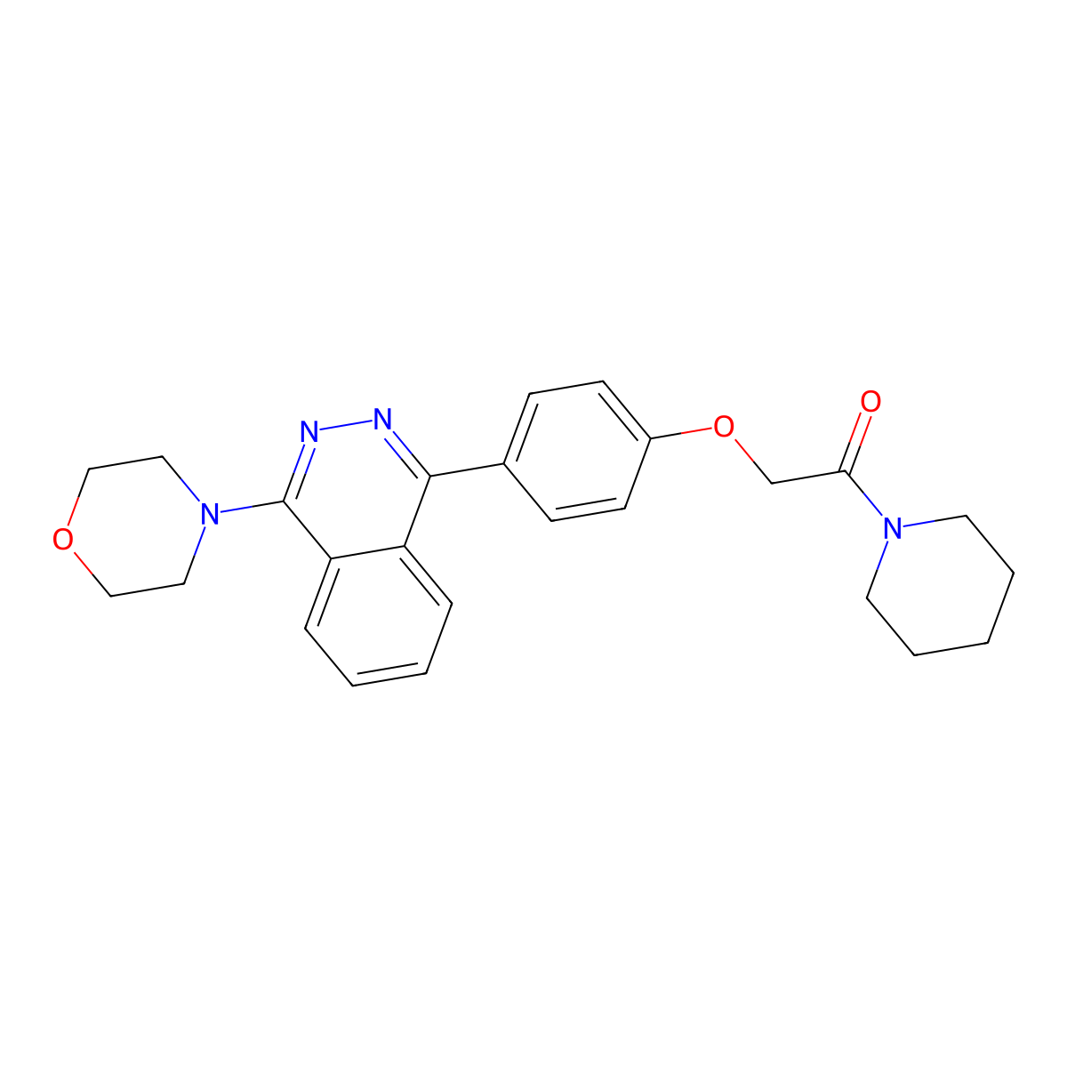 2-[4-(4-Morpholin-4-ylphthalazin-1-yl)phenoxy]-1-piperidin-1-ylethanone molecular structure, CAS 692273-81-7