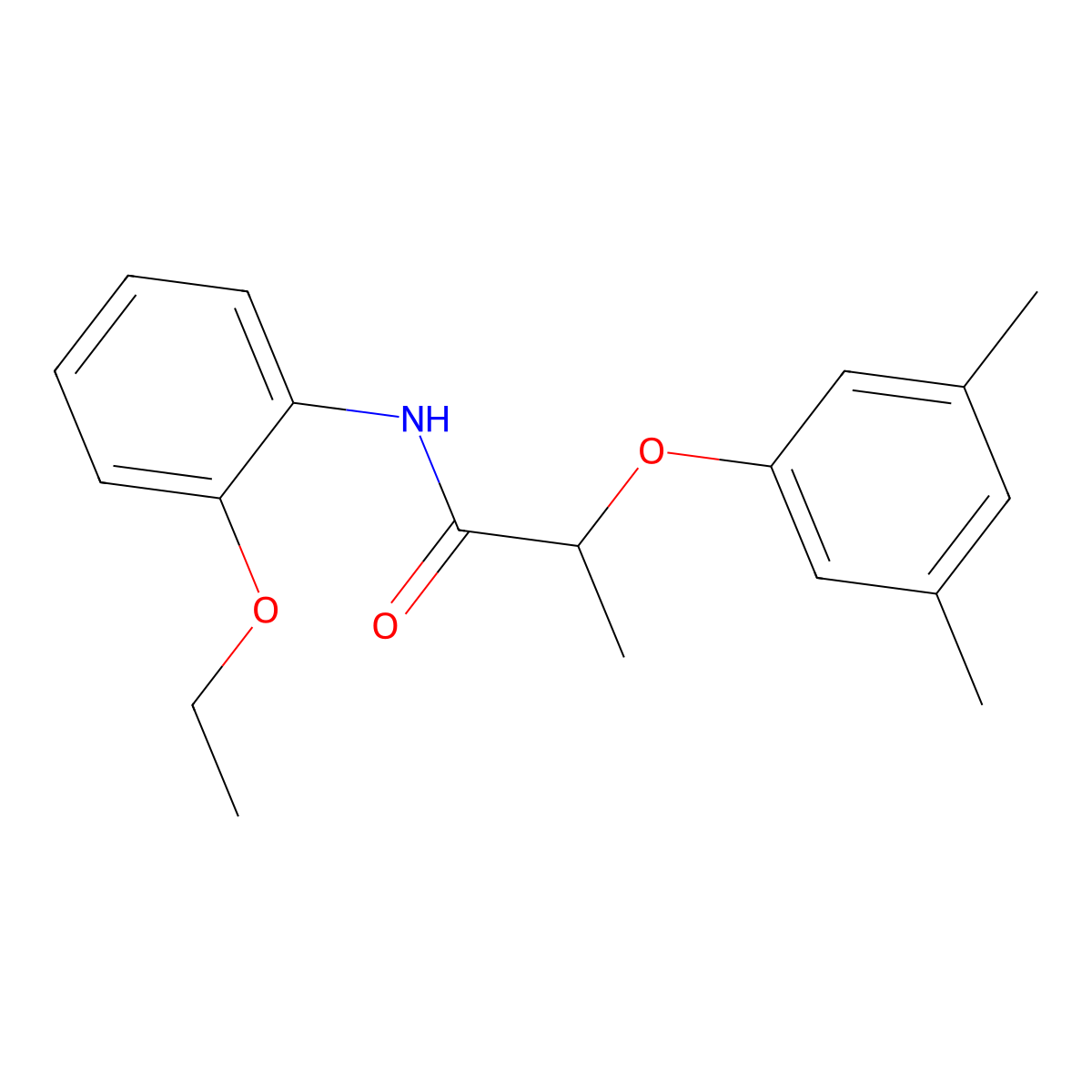 2-(3,5-dimethylphenoxy)-N-(2-ethoxyphenyl)propanamide molecular structure, CAS 692273-92-0