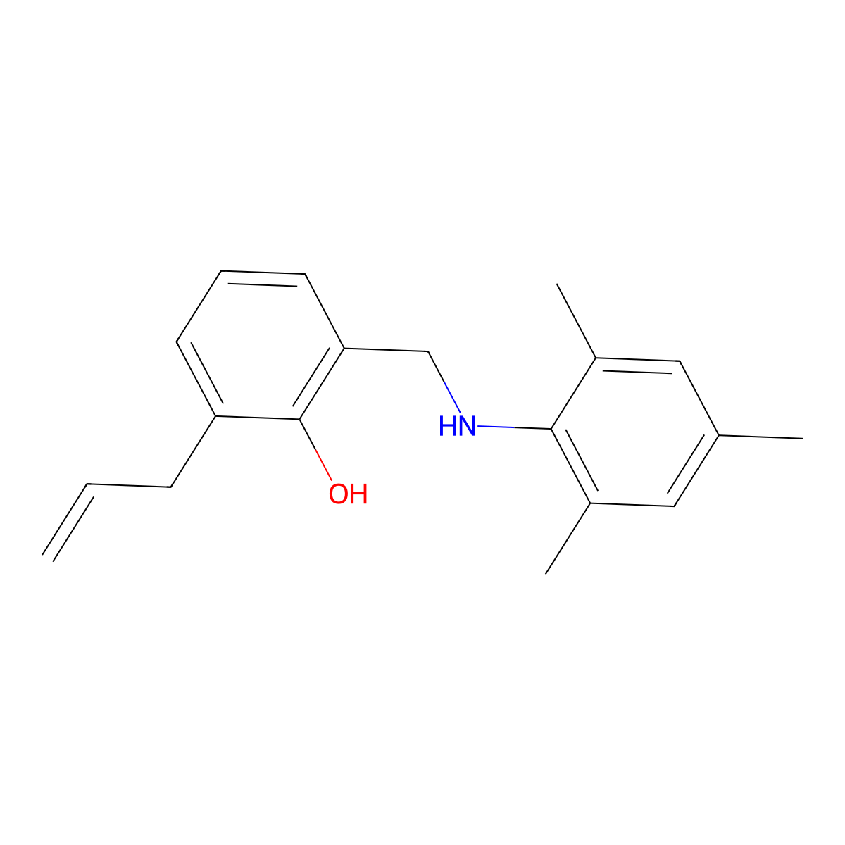 2-Prop-2-enyl-6-[(2,4,6-trimethylanilino)methyl]phenol molecular structure, CAS 692273-94-2