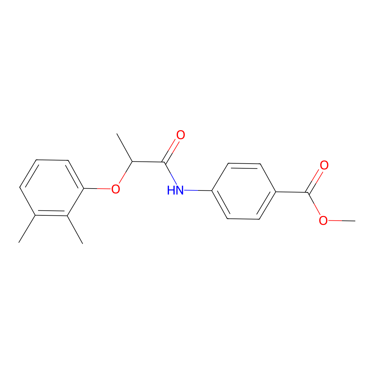 Methyl 4-[2-(2,3-dimethylphenoxy)propanoylamino]benzoate molecular structure, CAS 692274-00-3