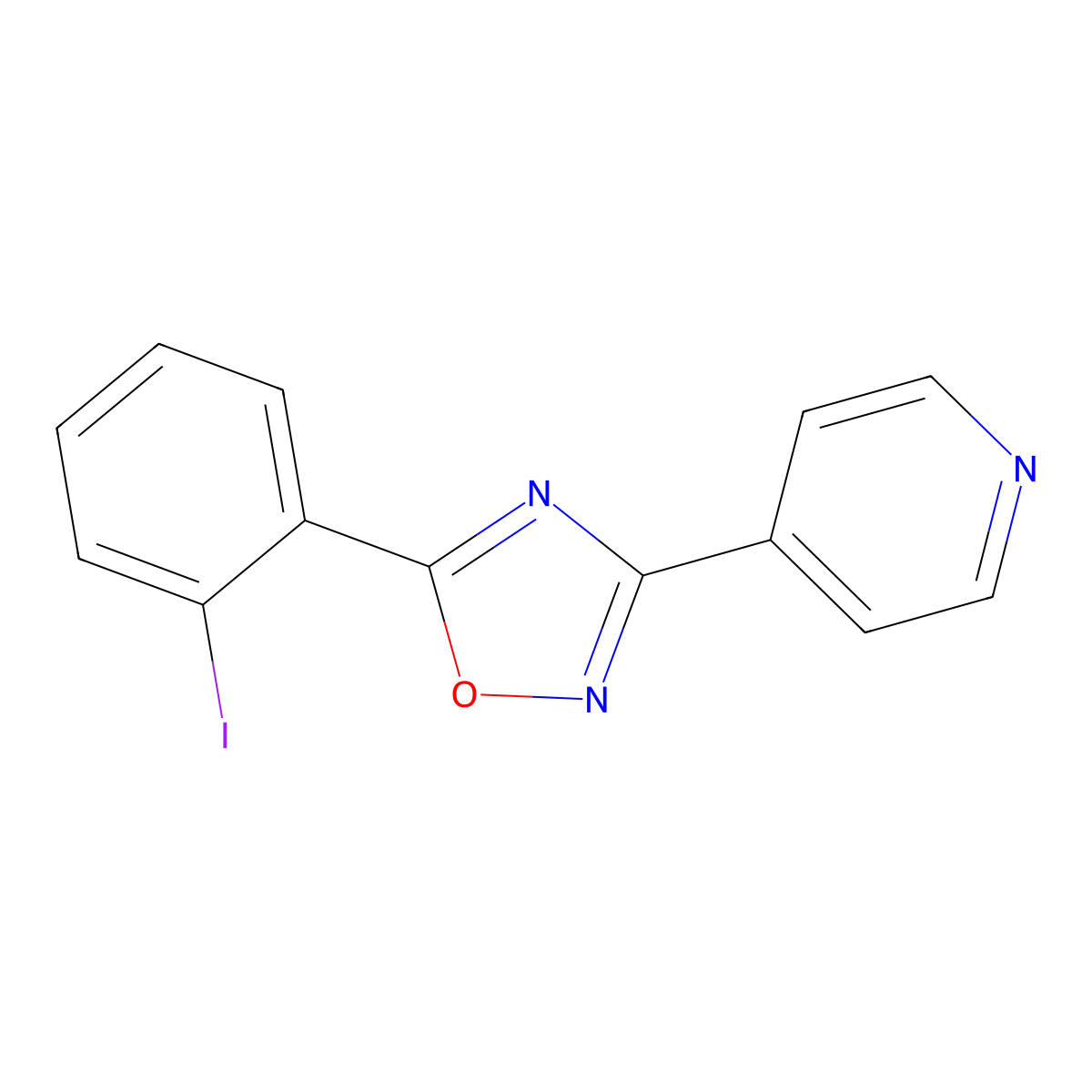 5-(2-Iodophenyl)-3-pyridin-4-yl-1,2,4-oxadiazole molecular structure, CAS 692274-24-1