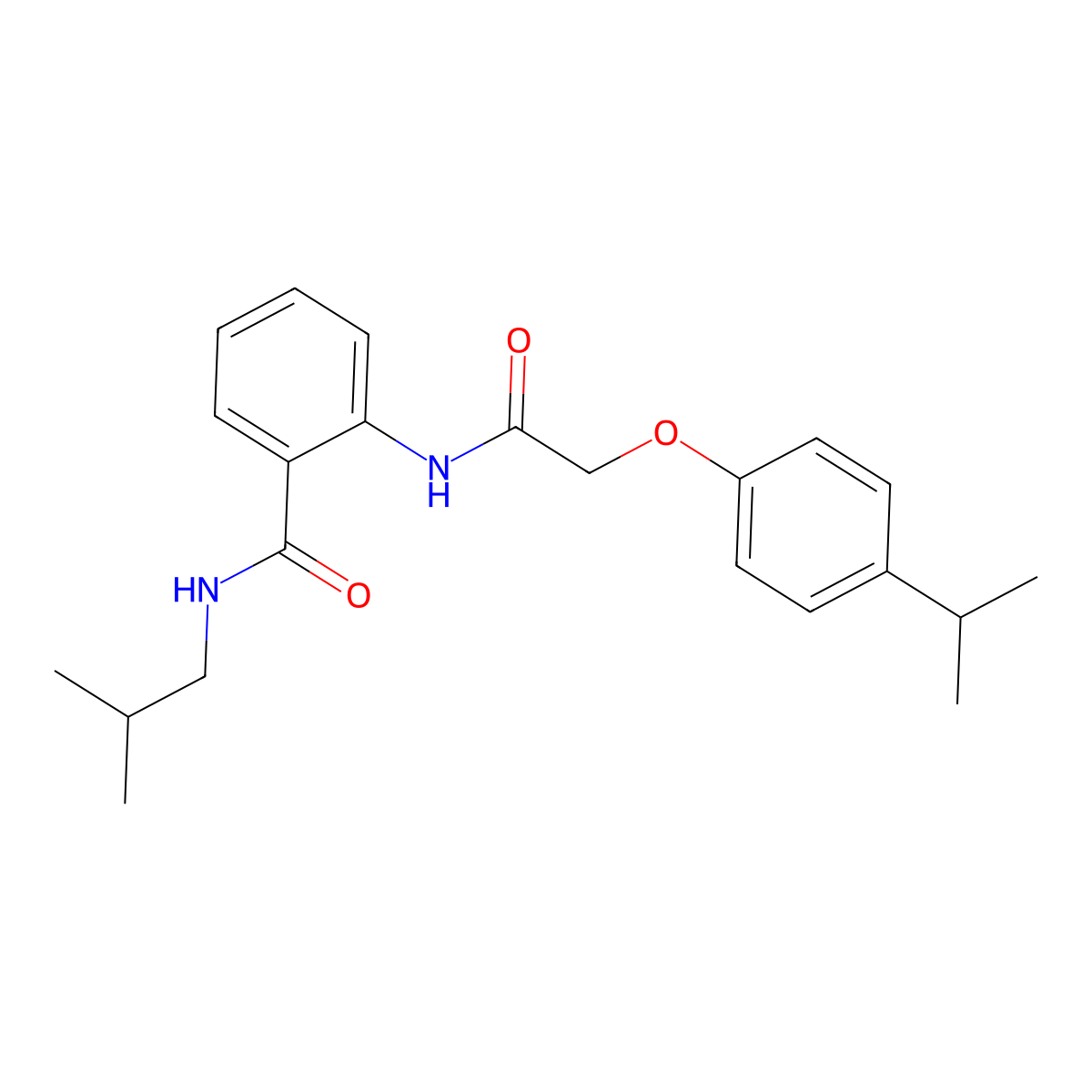 N-(2-methylpropyl)-2-[[2-(4-propan-2-ylphenoxy)acetyl]amino]benzamide molecular structure, CAS 692274-43-4