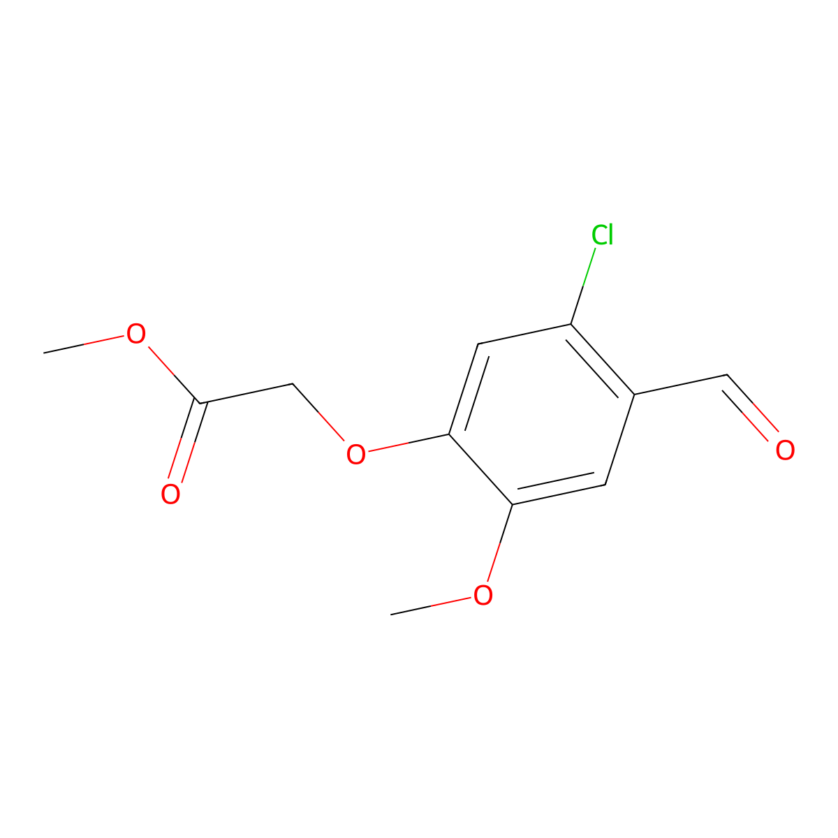 Methyl 2-(5-chloro-4-formyl-2-methoxyphenoxy)acetate molecular structure, CAS 692274-44-5