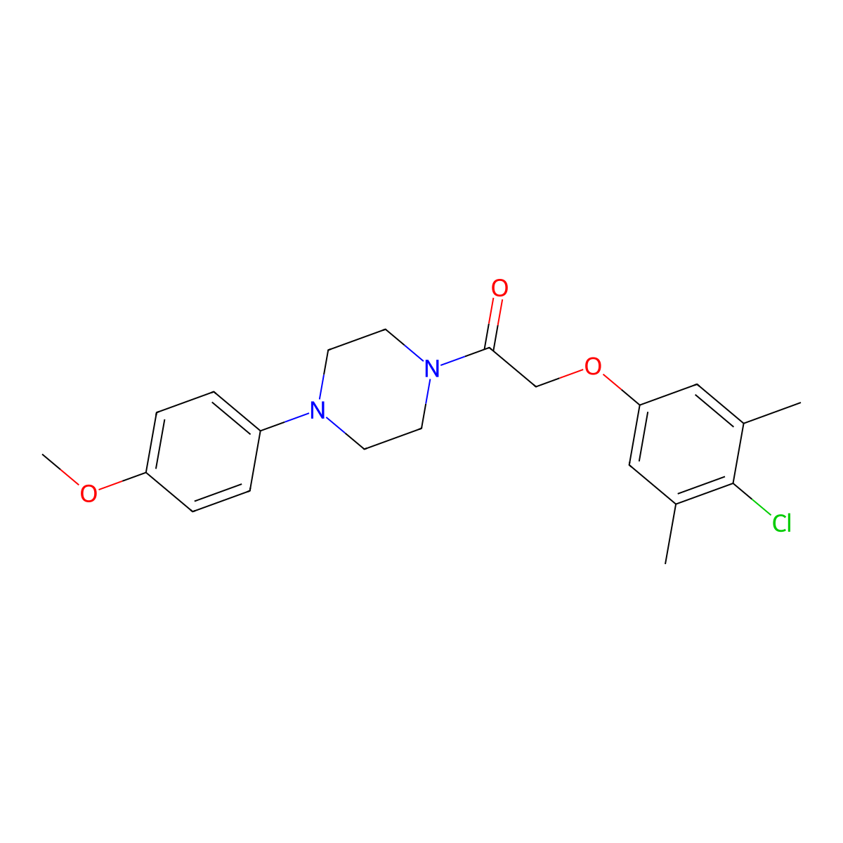 2-(4-Chloro-3,5-dimethylphenoxy)-1-[4-(4-methoxyphenyl)piperazin-1-yl]ethanone molecular structure, CAS 692274-52-5