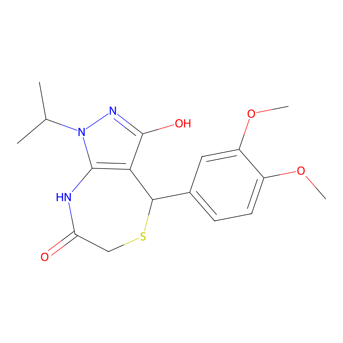 4-(3,4-dimethoxyphenyl)-1-propan-2-yl-4,8-dihydro-2H-pyrazolo[3,4-e][1,4]thiazepine-3,7-dione molecular structure, CAS 692274-64-9