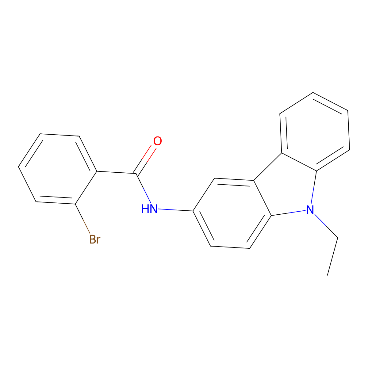 2-bromo-N-(9-ethyl-9H-carbazol-3-yl)benzamide molecular structure, CAS 692274-71-8
