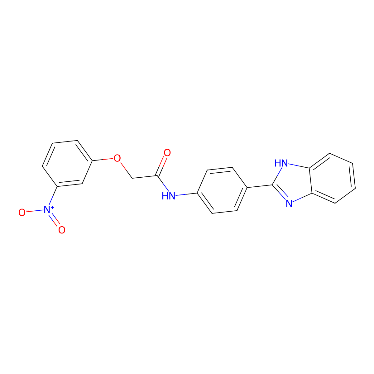 N-[4-(1H-benzimidazol-2-yl)phenyl]-2-(3-nitrophenoxy)acetamide molecular structure, CAS 692274-85-4