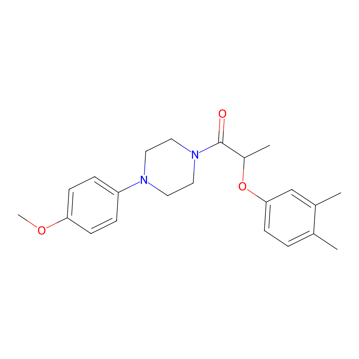2-(3,4-Dimethylphenoxy)-1-[4-(4-methoxyphenyl)piperazin-1-yl]propan-1-one molecular structure, CAS 692275-22-2