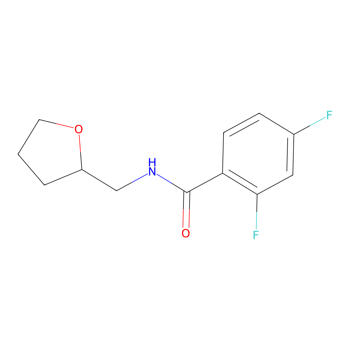 2,4-difluoro-N-(oxolan-2-ylmethyl)benzamide molecular structure, CAS 692275-38-0