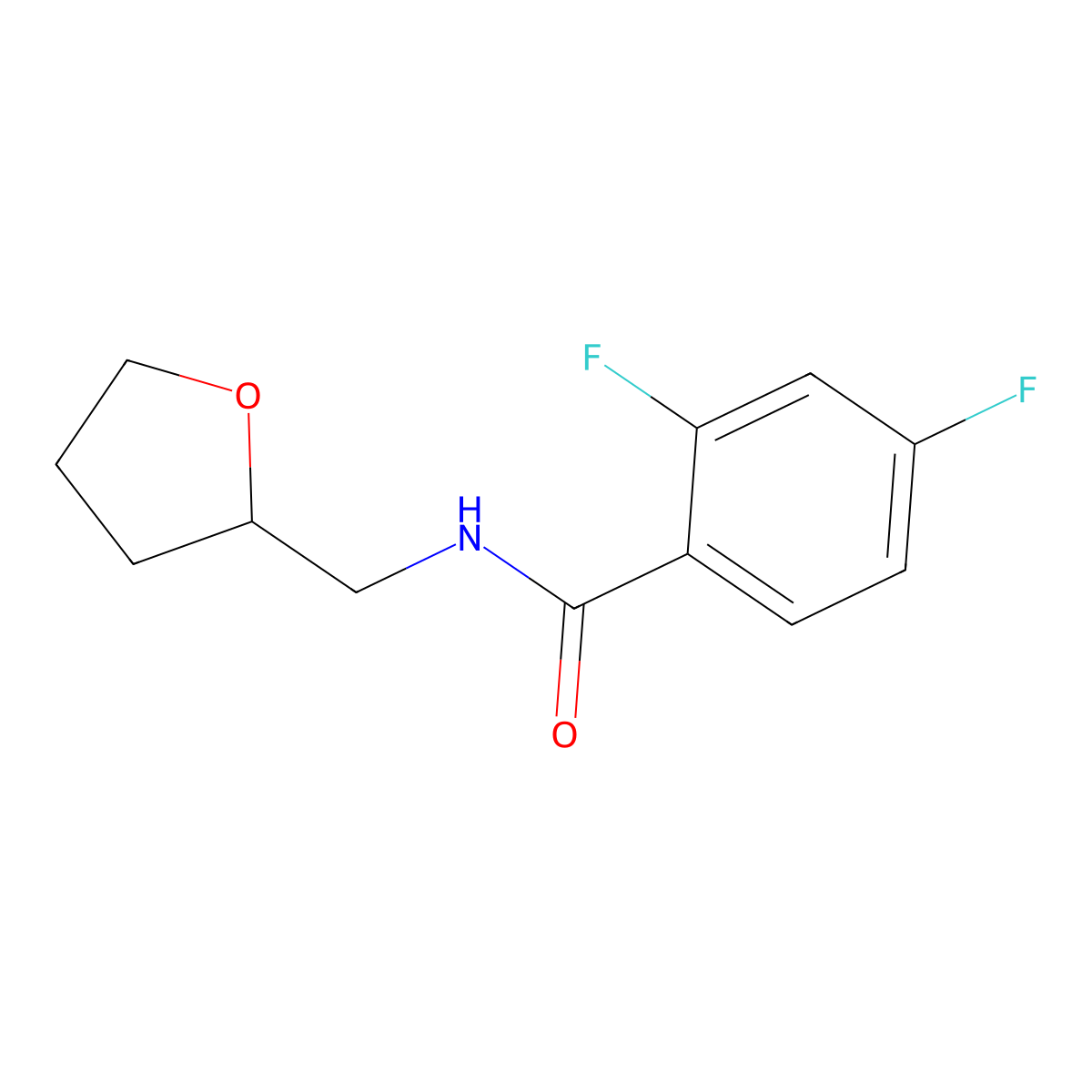 2,4-difluoro-N-(oxolan-2-ylmethyl)benzamide molecular structure, CAS 692275-38-0