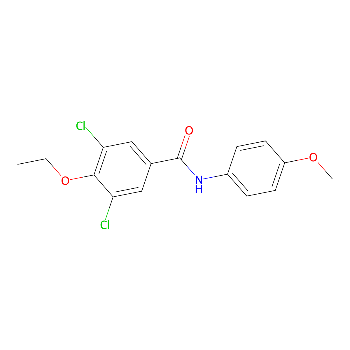 3,5-dichloro-4-ethoxy-N-(4-methoxyphenyl)benzamide molecular structure, CAS 692275-43-7