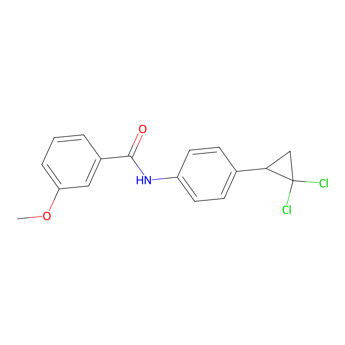 N-[4-(2,2-dichlorocyclopropyl)phenyl]-3-methoxybenzamide molecular structure, CAS 692275-55-1
