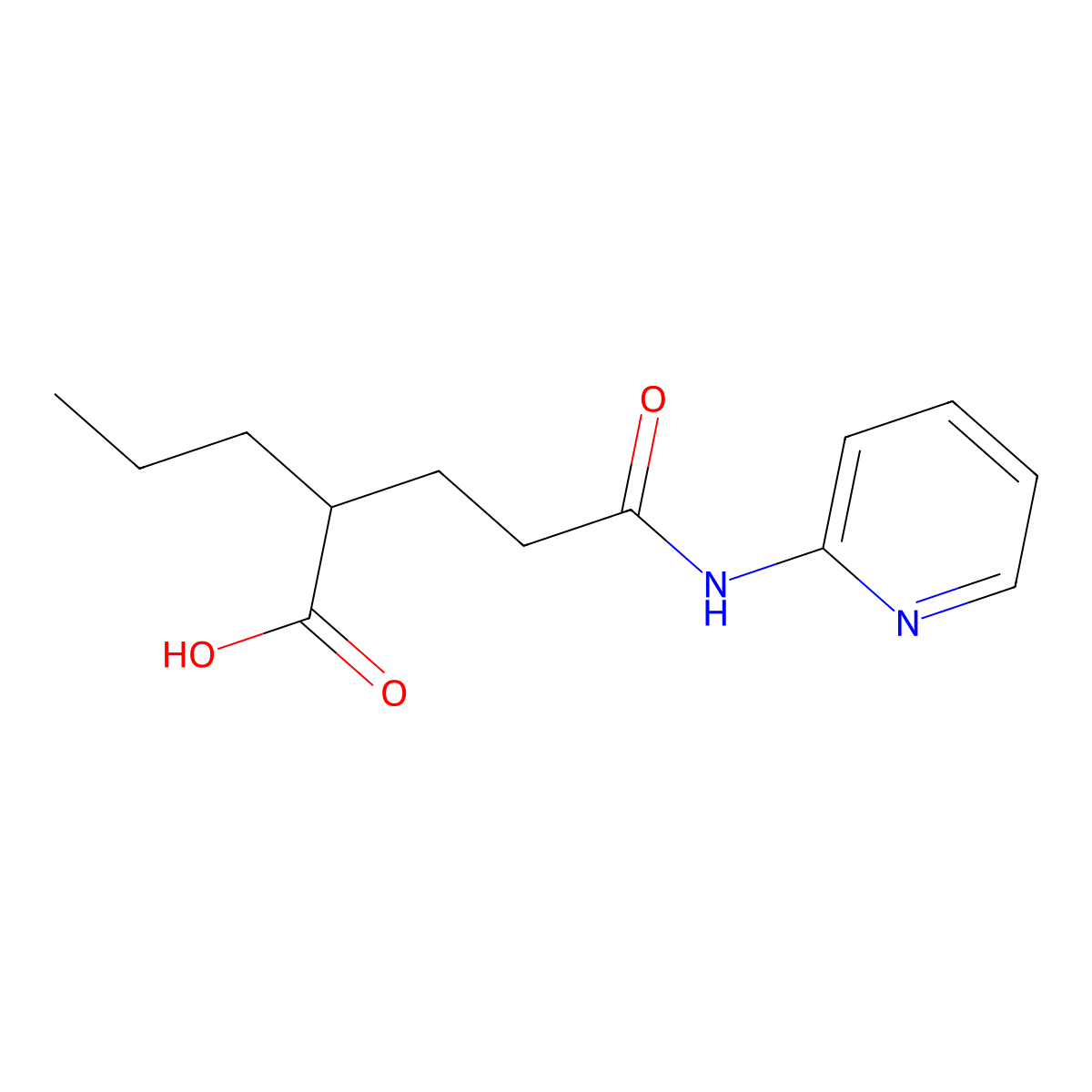 5-Oxo-2-propyl-5-(pyridin-2-ylamino)pentanoic acid molecular structure, CAS 692275-73-3