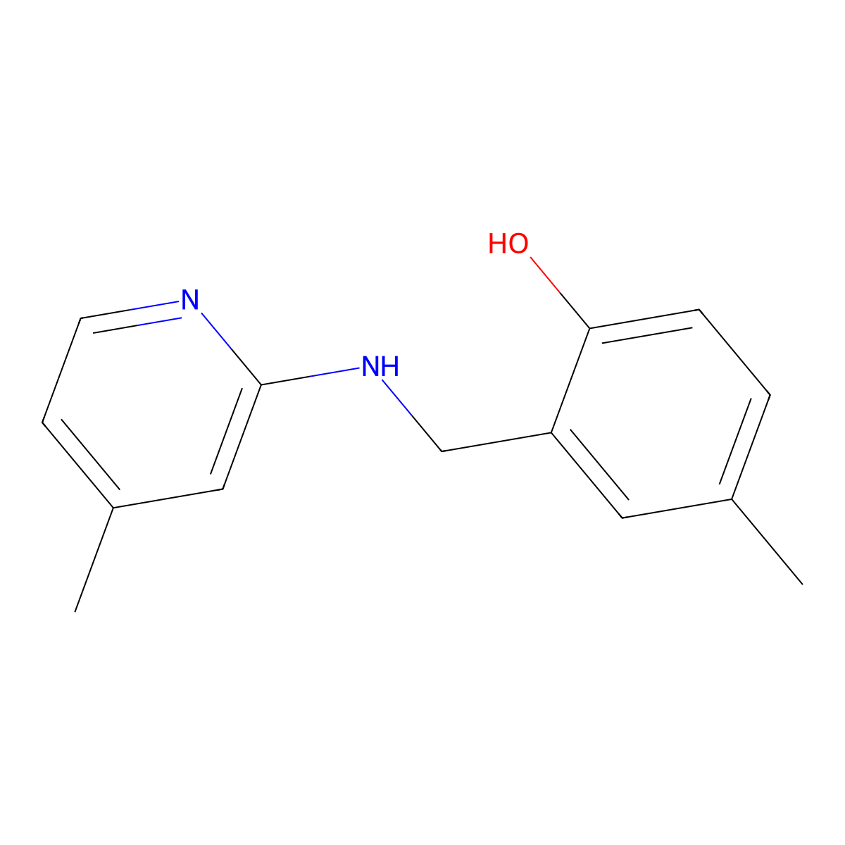 4-Methyl-2-[(4-methyl-pyridin-2-ylamino)-methyl]-phenol molecular structure, CAS 692275-85-7