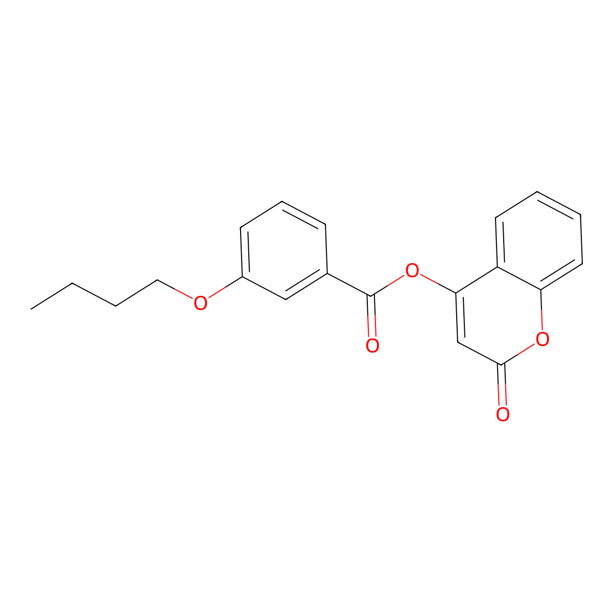 (2-Oxochromen-4-yl) 3-butoxybenzoate molecular structure, CAS 692275-90-4