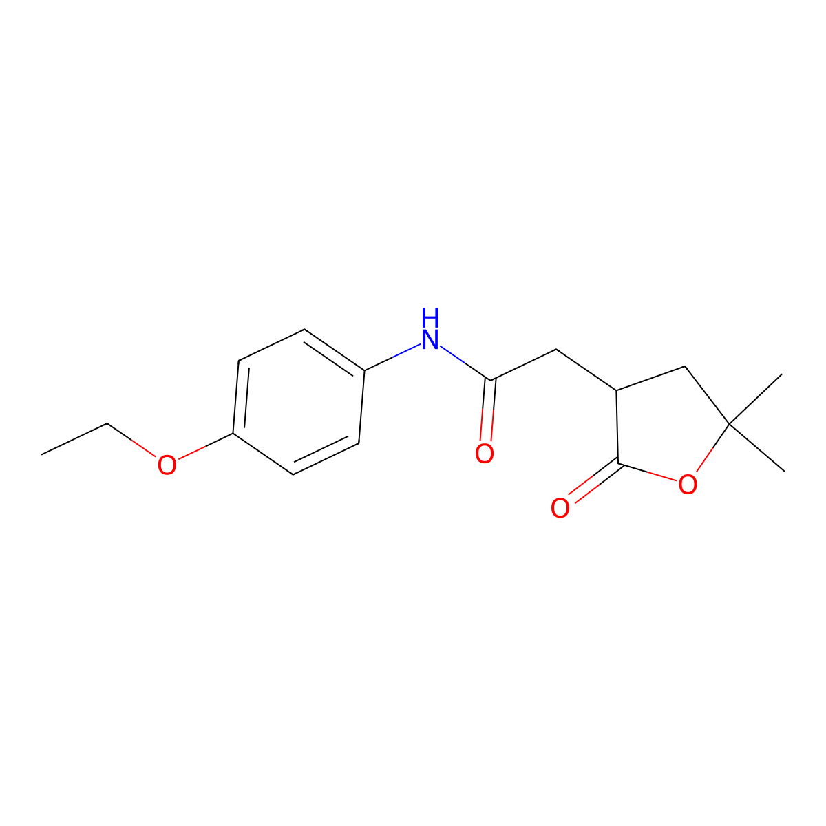 2-(5,5-dimethyl-2-oxooxolan-3-yl)-N-(4-ethoxyphenyl)acetamide molecular structure, CAS 692275-97-1