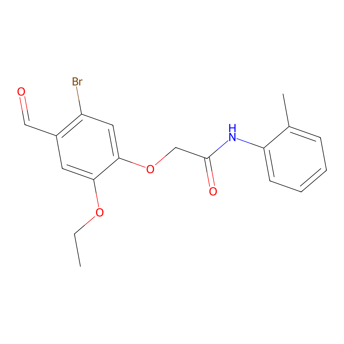 2-(5-bromo-2-ethoxy-4-formylphenoxy)-N-(2-methylphenyl)acetamide molecular structure, CAS 692276-06-5