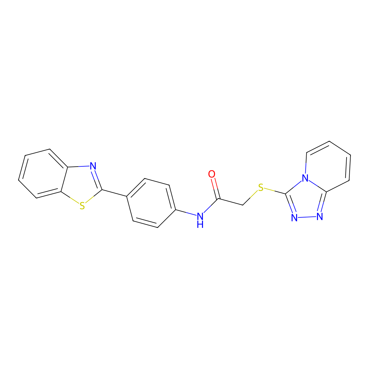 N-[4-(1,3-Benzothiazol-2-YL)phenyl]-2-{[1,2,4]triazolo[4,3-A]pyridin-3-ylsulfanyl}acetamide molecular structure, CAS 692276-21-4