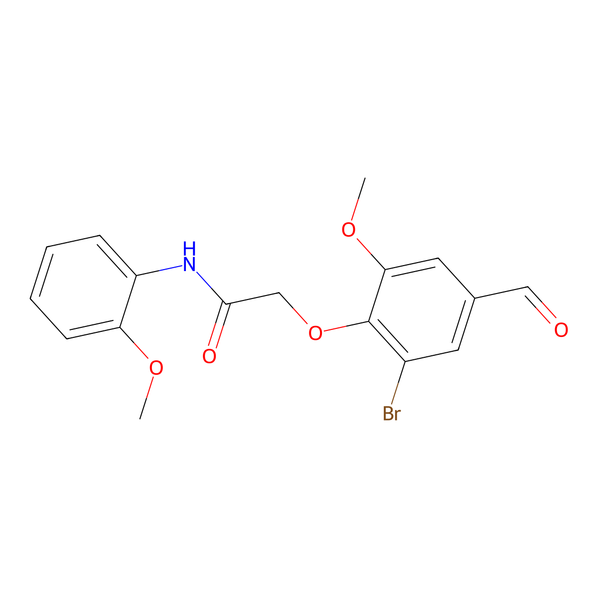 2-(2-bromo-4-formyl-6-methoxyphenoxy)-N-(2-methoxyphenyl)acetamide molecular structure, CAS 692276-32-7