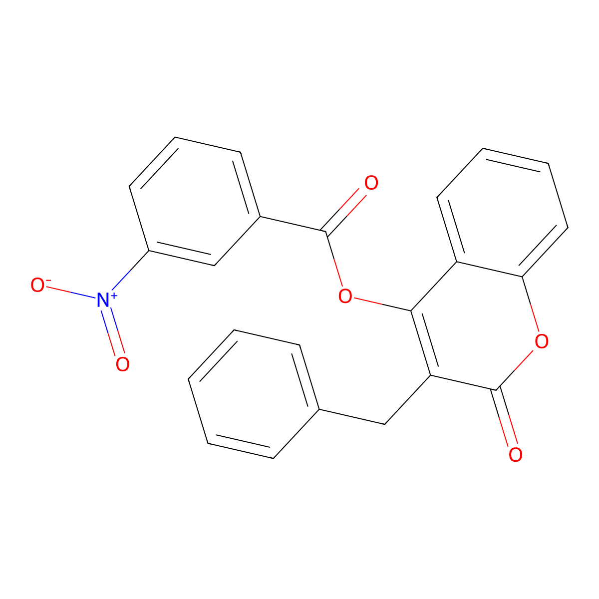 3-benzyl-2-oxo-2H-chromen-4-yl 3-nitrobenzoate molecular structure, CAS 692276-53-2