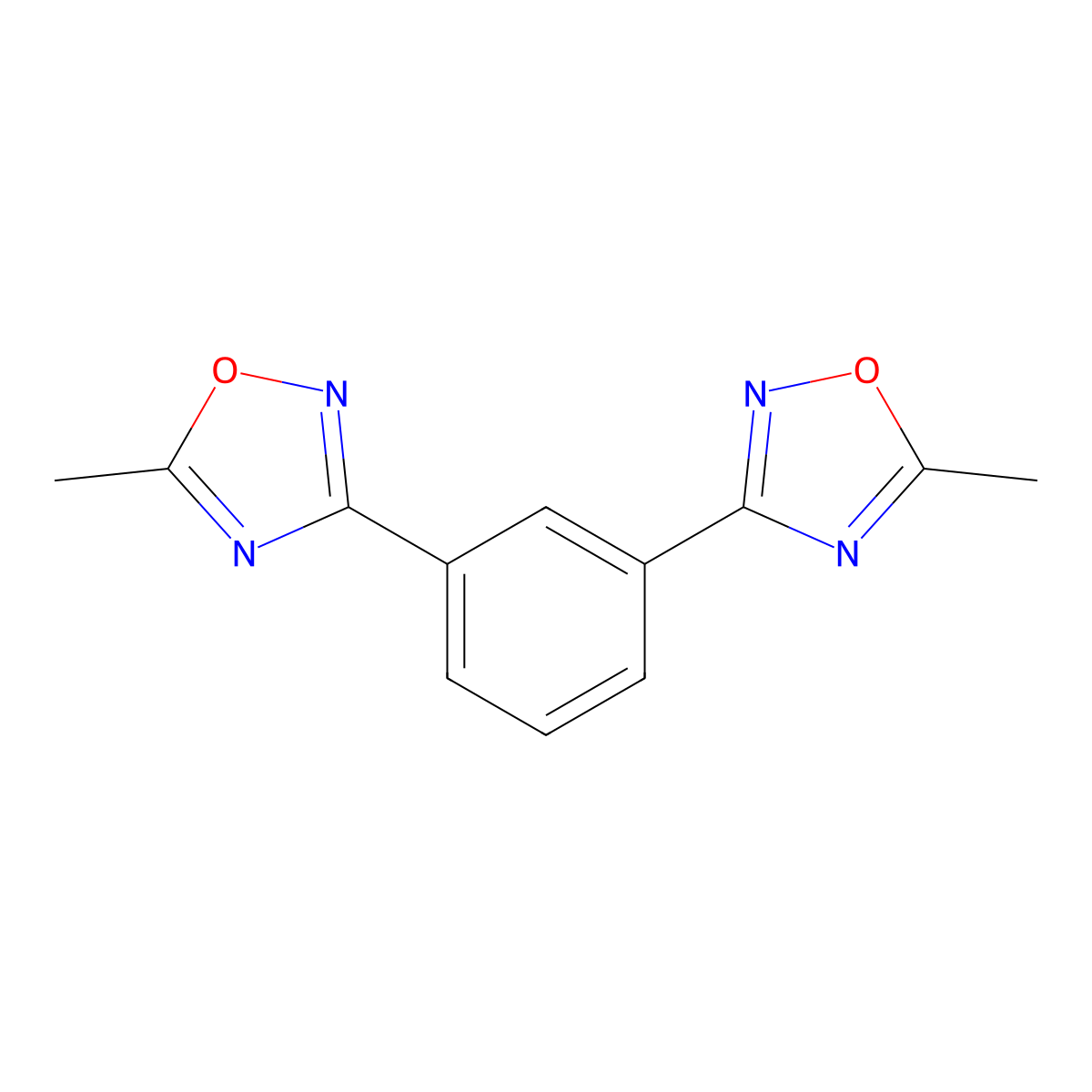 1,3-Bis(5-methyl-1,2,4-oxadiazolyl)benzene molecular structure, CAS 692276-88-3
