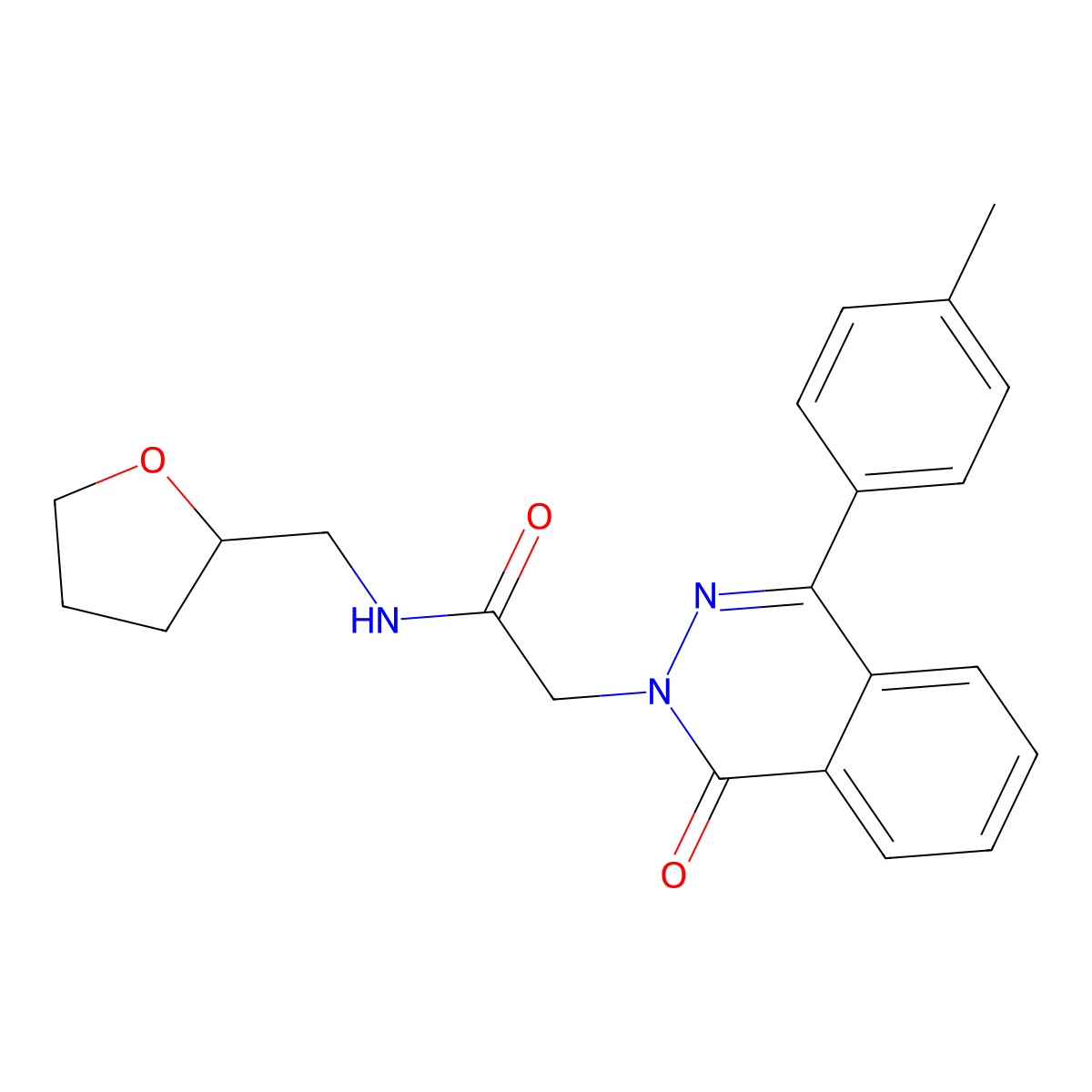 2-[4-(4-methylphenyl)-1-oxophthalazin-2-yl]-N-(oxolan-2-ylmethyl)acetamide molecular structure, CAS 692276-91-8