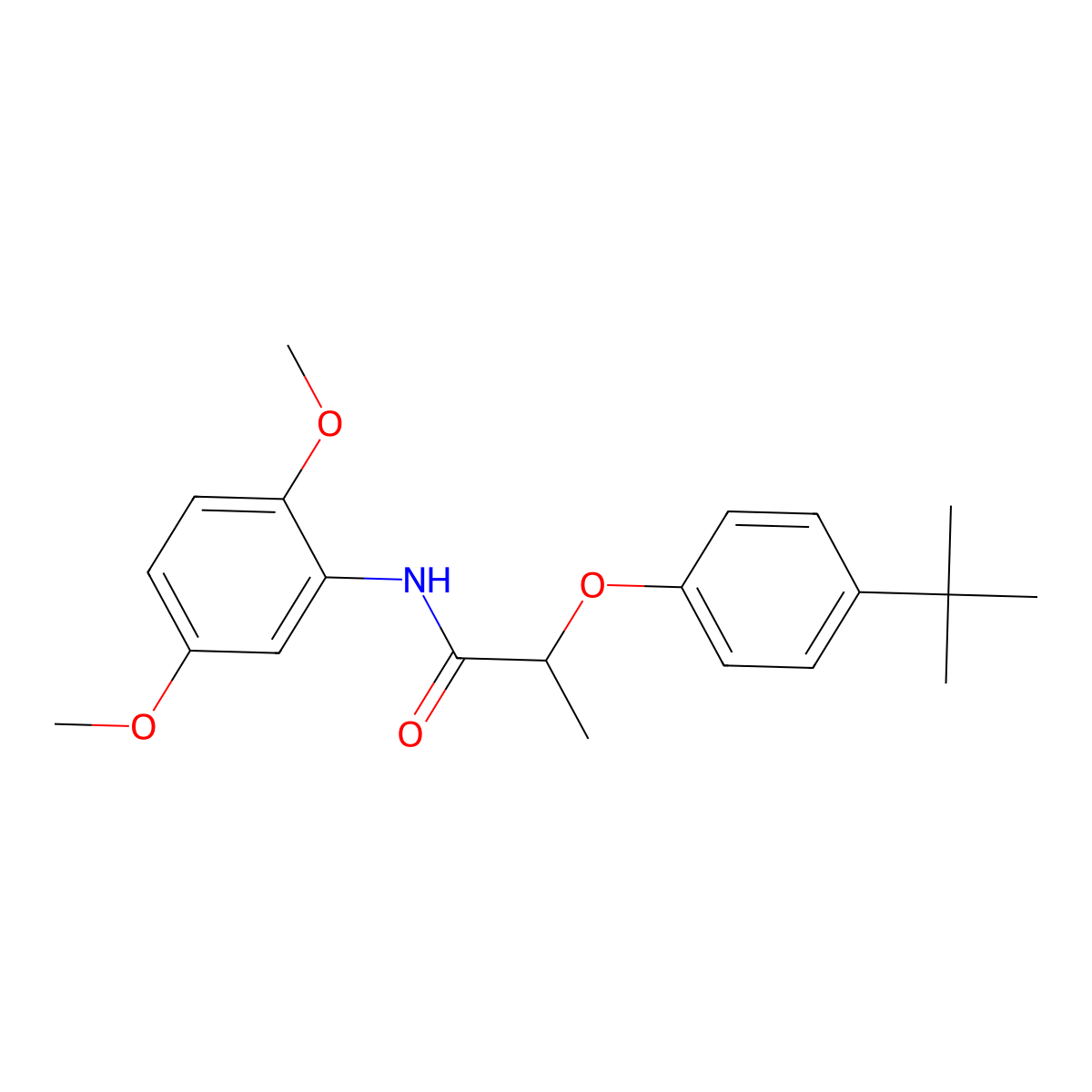 2-(4-tert-butylphenoxy)-N-(2,5-dimethoxyphenyl)propanamide molecular structure, CAS 692277-14-8