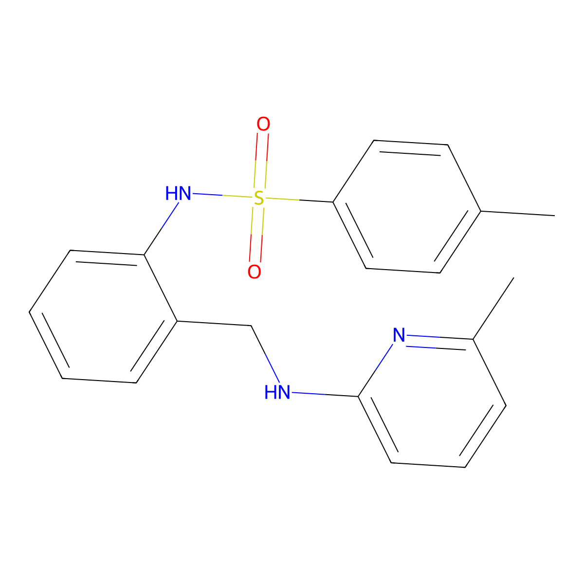 4-methyl-N-[2-[[(6-methylpyridin-2-yl)amino]methyl]phenyl]benzenesulfonamide molecular structure, CAS 692277-23-9