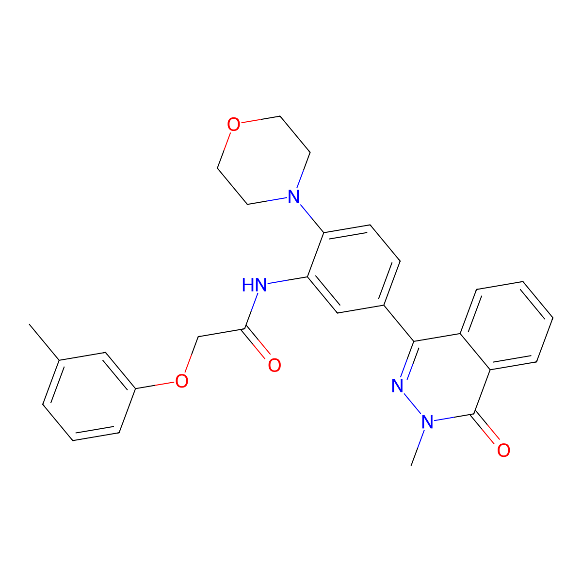 N-[5-(3-methyl-4-oxophthalazin-1-yl)-2-morpholin-4-ylphenyl]-2-(3-methylphenoxy)acetamide molecular structure, CAS 692277-25-1