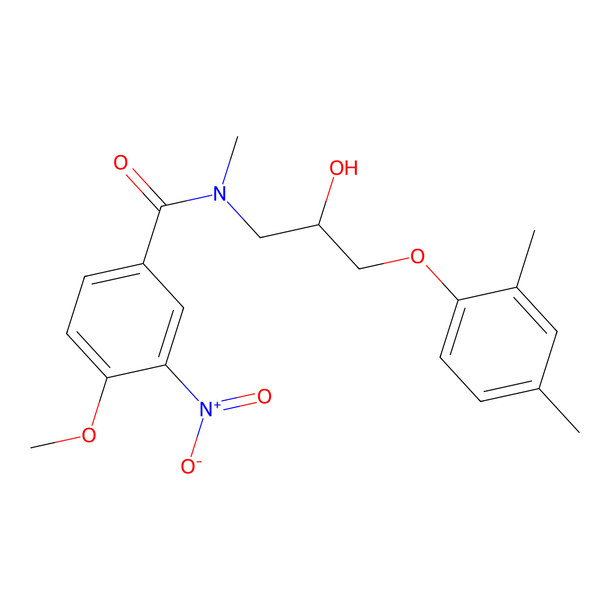 N-[3-(2,4-dimethylphenoxy)-2-hydroxypropyl]-4-methoxy-N-methyl-3-nitrobenzamide molecular structure, CAS 692278-66-3