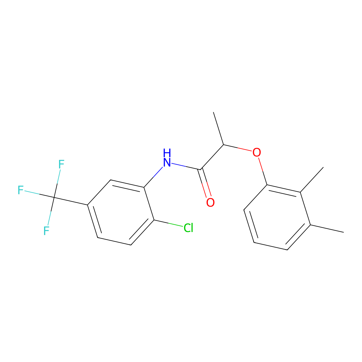 N-[2-chloro-5-(trifluoromethyl)phenyl]-2-(2,3-dimethylphenoxy)propanamide molecular structure, CAS 692278-68-5