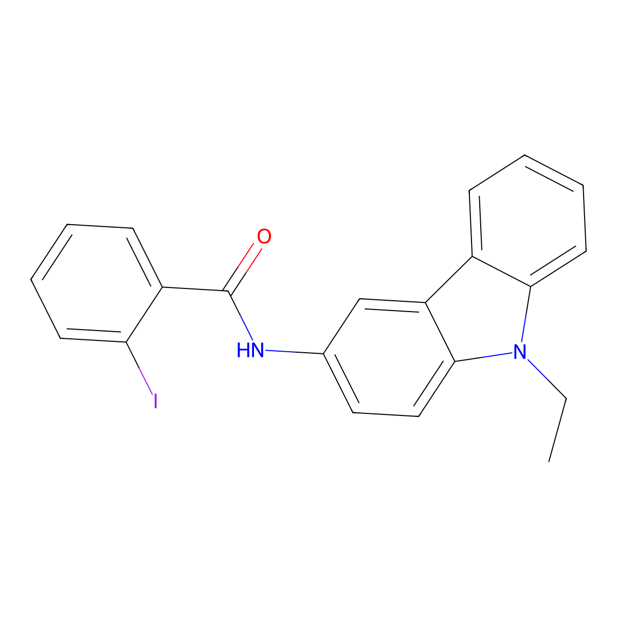 N-(9-ethylcarbazol-3-yl)-2-iodobenzamide molecular structure, CAS 692278-70-9