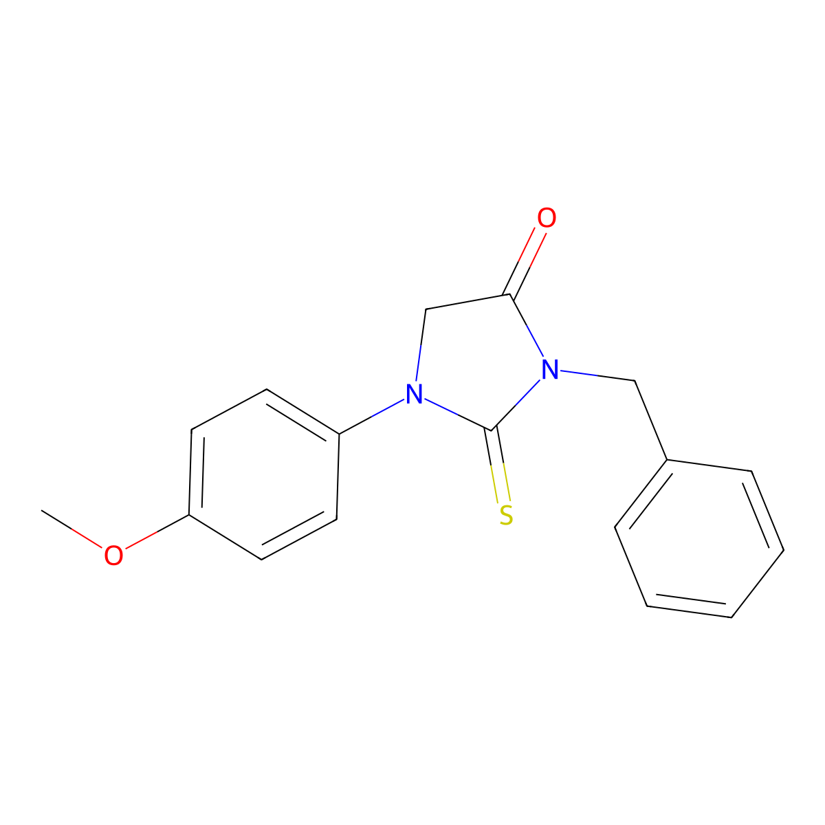 3-Benzyl-1-(4-methoxyphenyl)-2-thioxoimidazolidin-4-one molecular structure, CAS 692278-97-0