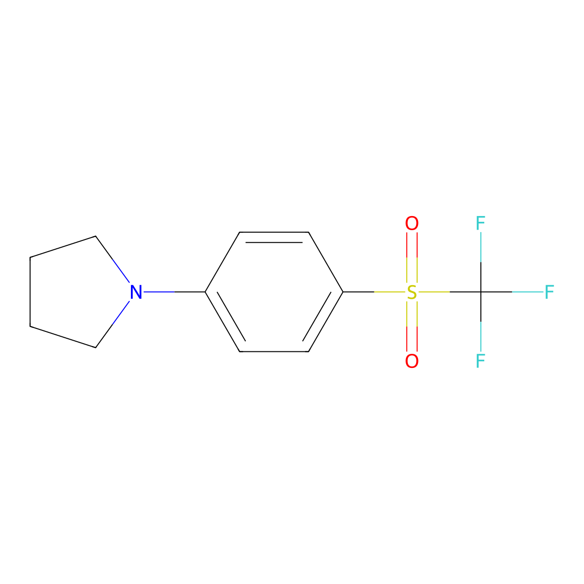 1-(4-((Trifluoromethyl)sulfonyl)phenyl)pyrrolidine molecular structure, CAS 692279-06-4