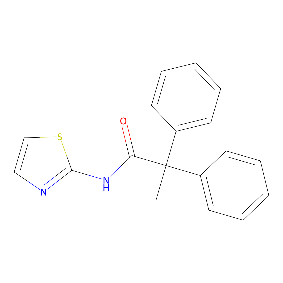 2,2-diphenyl-N-(1,3-thiazol-2-yl)propanamide molecular structure, CAS 692279-31-5